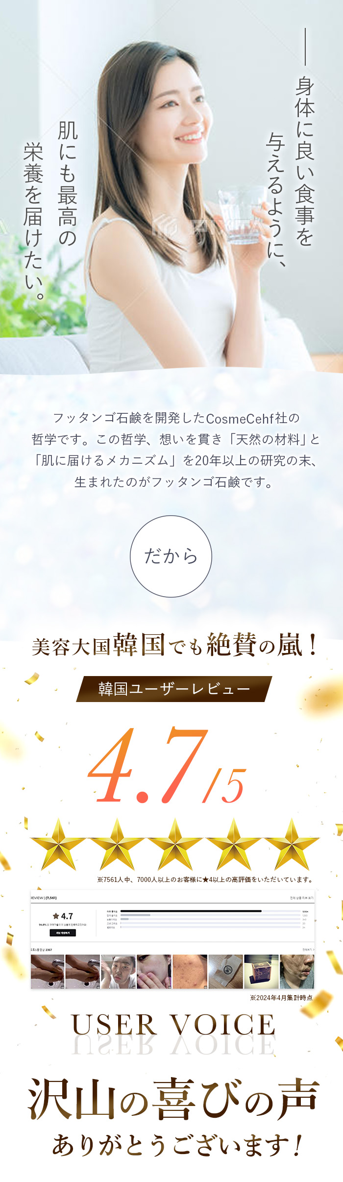 身体によい食事を与えるように肌にも最高の栄養を与えたい。
